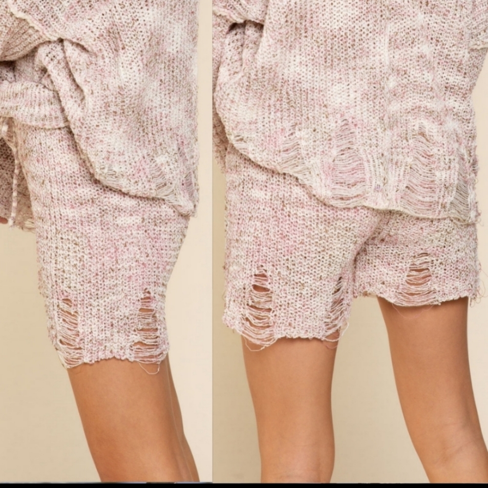 NWOT POL Distressed shorts elastic & drawstring L - Picture 7 of 9